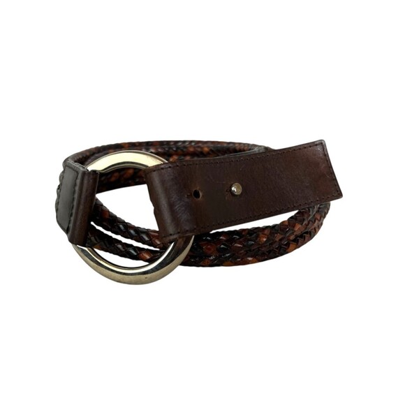 Ellen Tracy Brown Woven Strand Leather Belt  Size L  Boho  Western Vibes - Picture 7 of 13